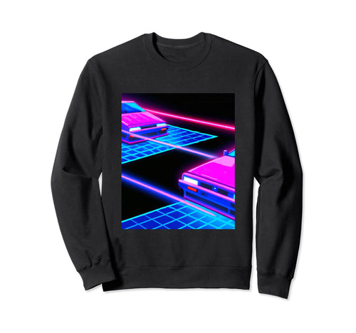 Vaporwave Car Synthwave City Sweatshirt - Aesthetic Graphic Men Women - T-Shirt, Sweatshirt, Hoodie