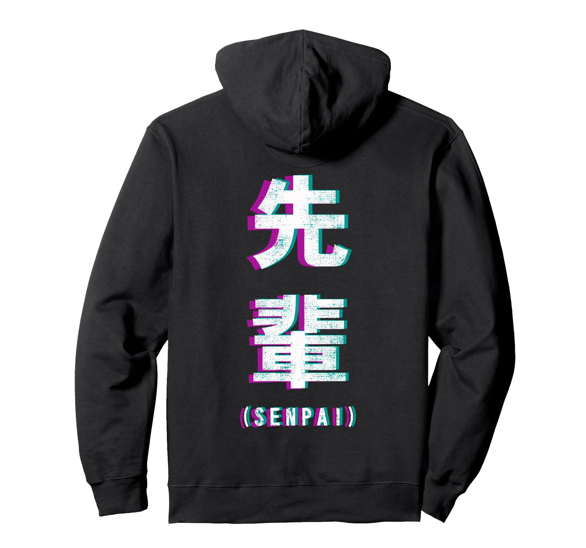 Aesthetic Vaporwave Senpai Fuzzy Hoodie - Casual Everyday Wear Unisex - T-Shirt, Sweatshirt, Hoodie