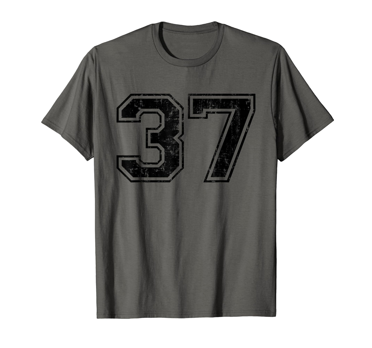 Number 37 Varsity Distressed Sport Team T-Shirt - Trendy Graphic Men Women - T-Shirt, Sweatshirt, Hoodie