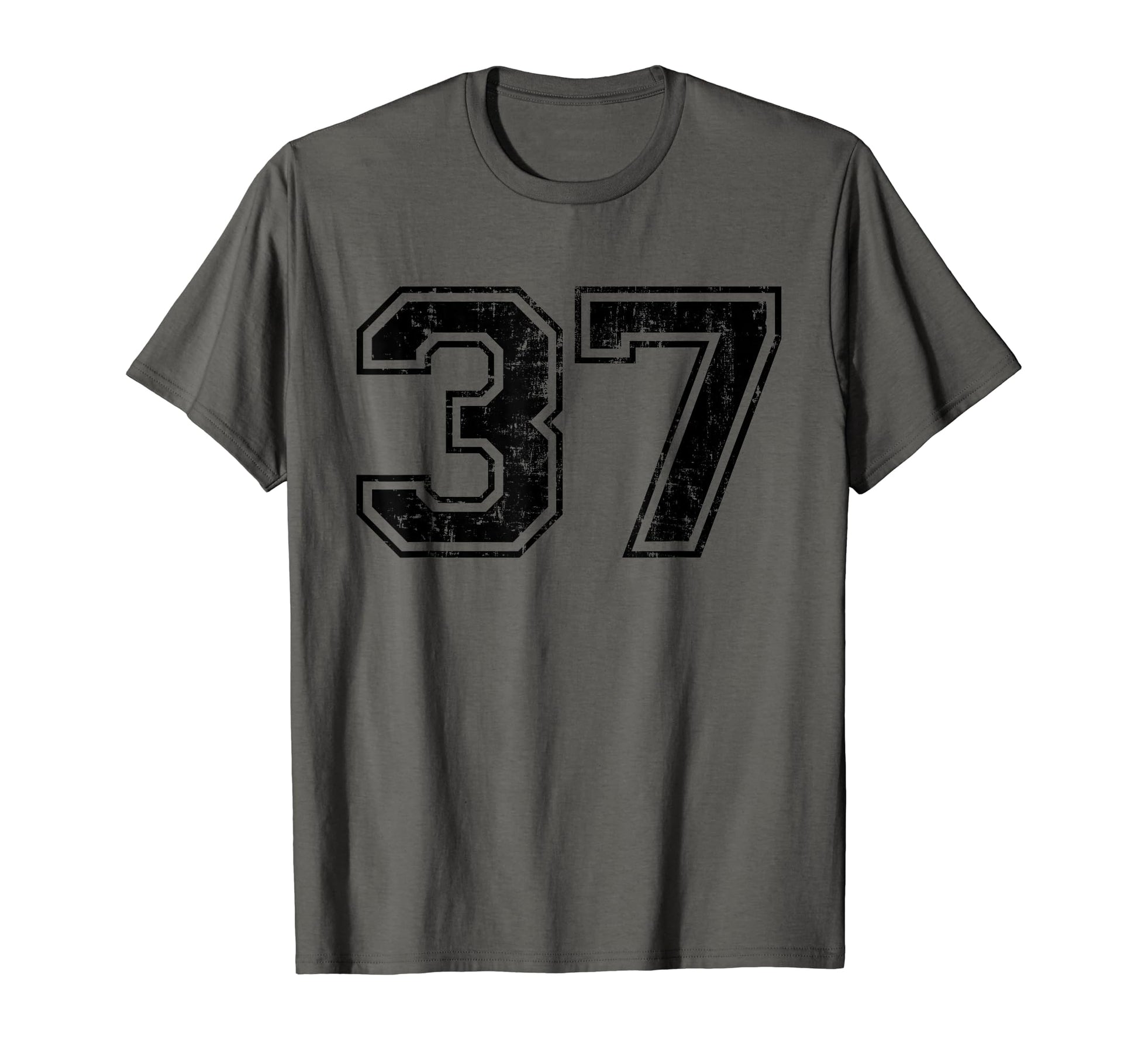 Number 37 Varsity Distressed Sport Team T-Shirt - Trendy Graphic Men Women - T-Shirt, Sweatshirt, Hoodie