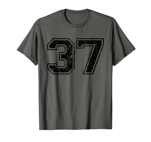 Number 37 Varsity Distressed Sport Team T-Shirt - Trendy Graphic Men Women - T-Shirt, Sweatshirt, Hoodie