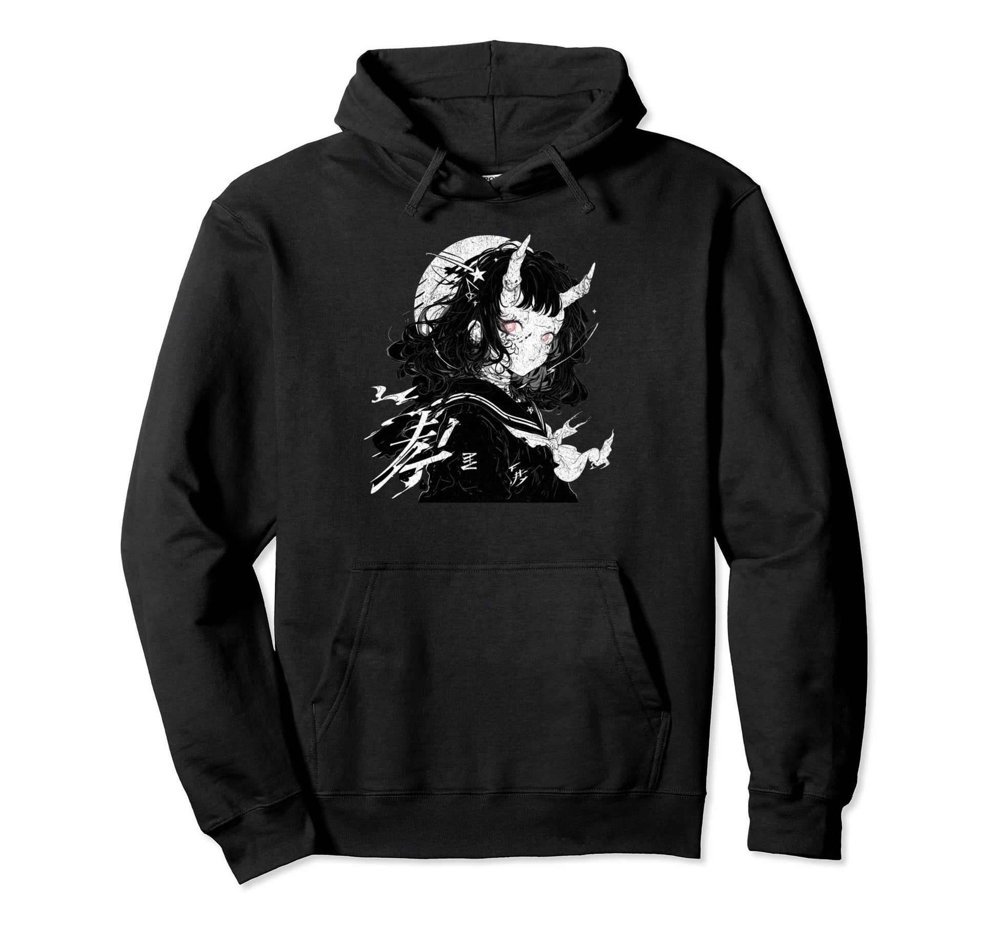 Goth Grunge Demon Anime Waifu Horror Alt Hoodie - Minimalist Print Unisex - T-Shirt, Sweatshirt, Hoodie