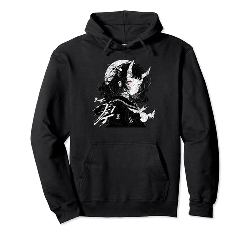 Goth Grunge Demon Anime Waifu Horror Alt Hoodie - Minimalist Print Unisex - T-Shirt, Sweatshirt, Hoodie