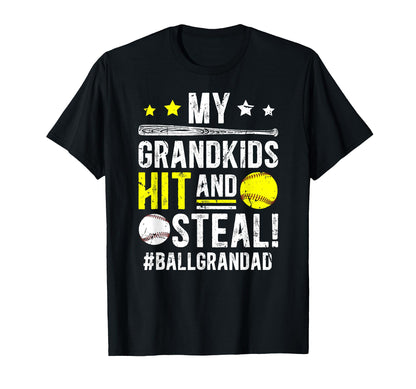 Ball Grandad Baseball Softball T-Shirt - Novelty Apparel for Adults - T-Shirt, Sweatshirt, Hoodie