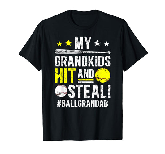 Ball Grandad Baseball Softball T-Shirt - Novelty Apparel for Adults - T-Shirt, Sweatshirt, Hoodie