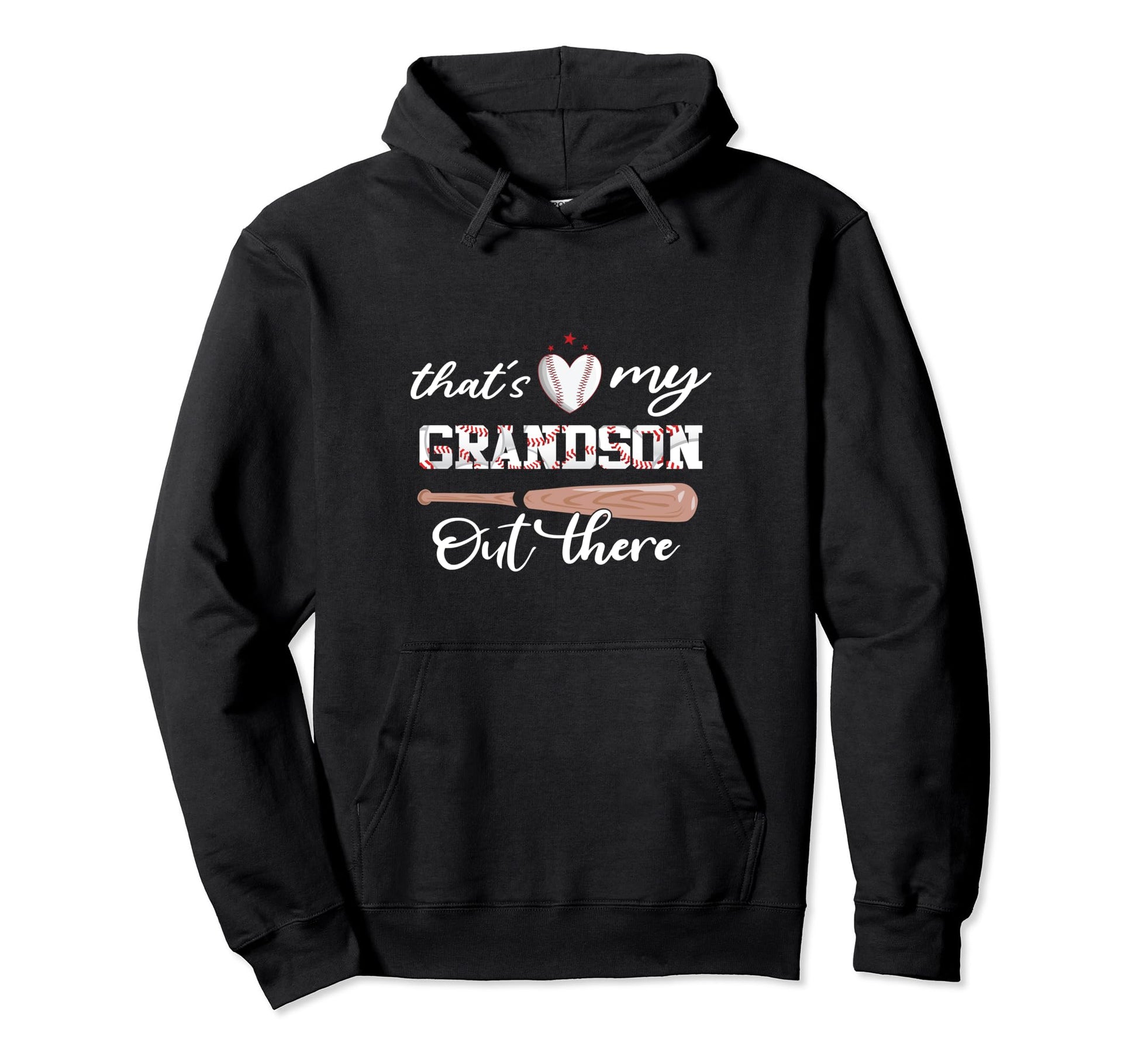 Thats My Grandson Out There Baseball Hoodie - Minimalist Print for Adults - T-Shirt, Sweatshirt, Hoodie