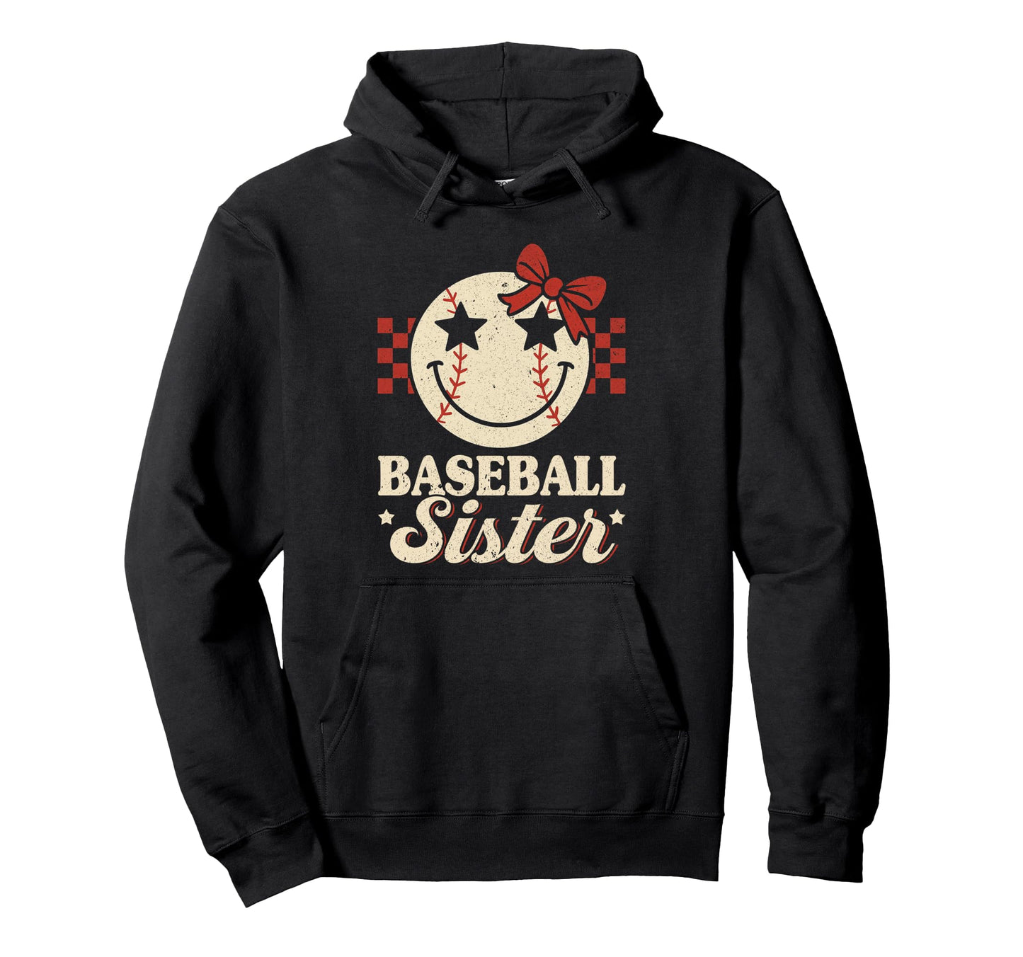 Baseball Sister Coquette Bow Biggest Fan Hoodie - Graphic Print for Adults - T-Shirt, Sweatshirt, Hoodie