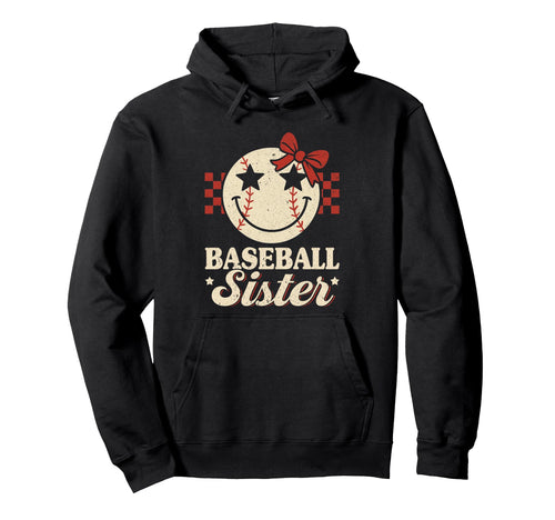 Baseball Sister Coquette Bow Biggest Fan Hoodie - Graphic Print for Adults - T-Shirt, Sweatshirt, Hoodie