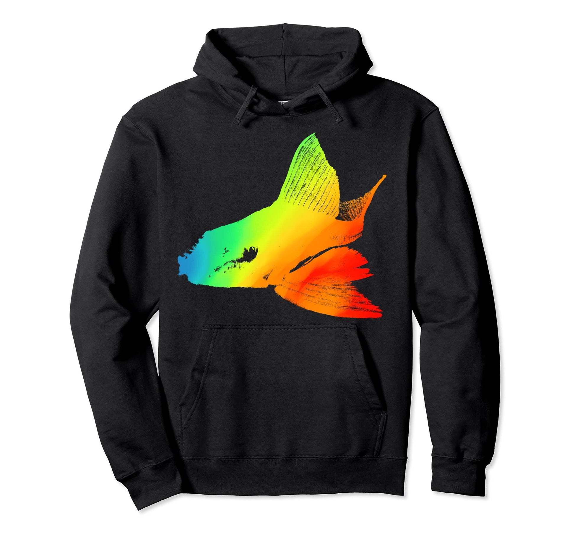 Bristlenose Pleco Colorful Rainbow Hoodie - Custom Art Print for Adults - T-Shirt, Sweatshirt, Hoodie