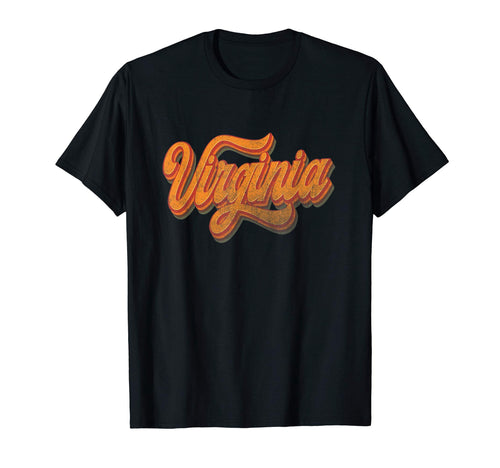 Virginia Us State Map Stripes 1970 T-Shirt - Minimalist Print Unisex - T-Shirt, Sweatshirt, Hoodie