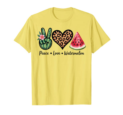 Peace Love Watermelon Summer Fruit Teen T-Shirt - Unique Graphic for Adults - T-Shirt, Sweatshirt, Hoodie