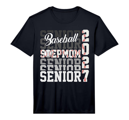 Senior 2027 Baseball Stepmom Proud T-Shirt - Graphic Print for Adults - T-Shirt, Sweatshirt, Hoodie