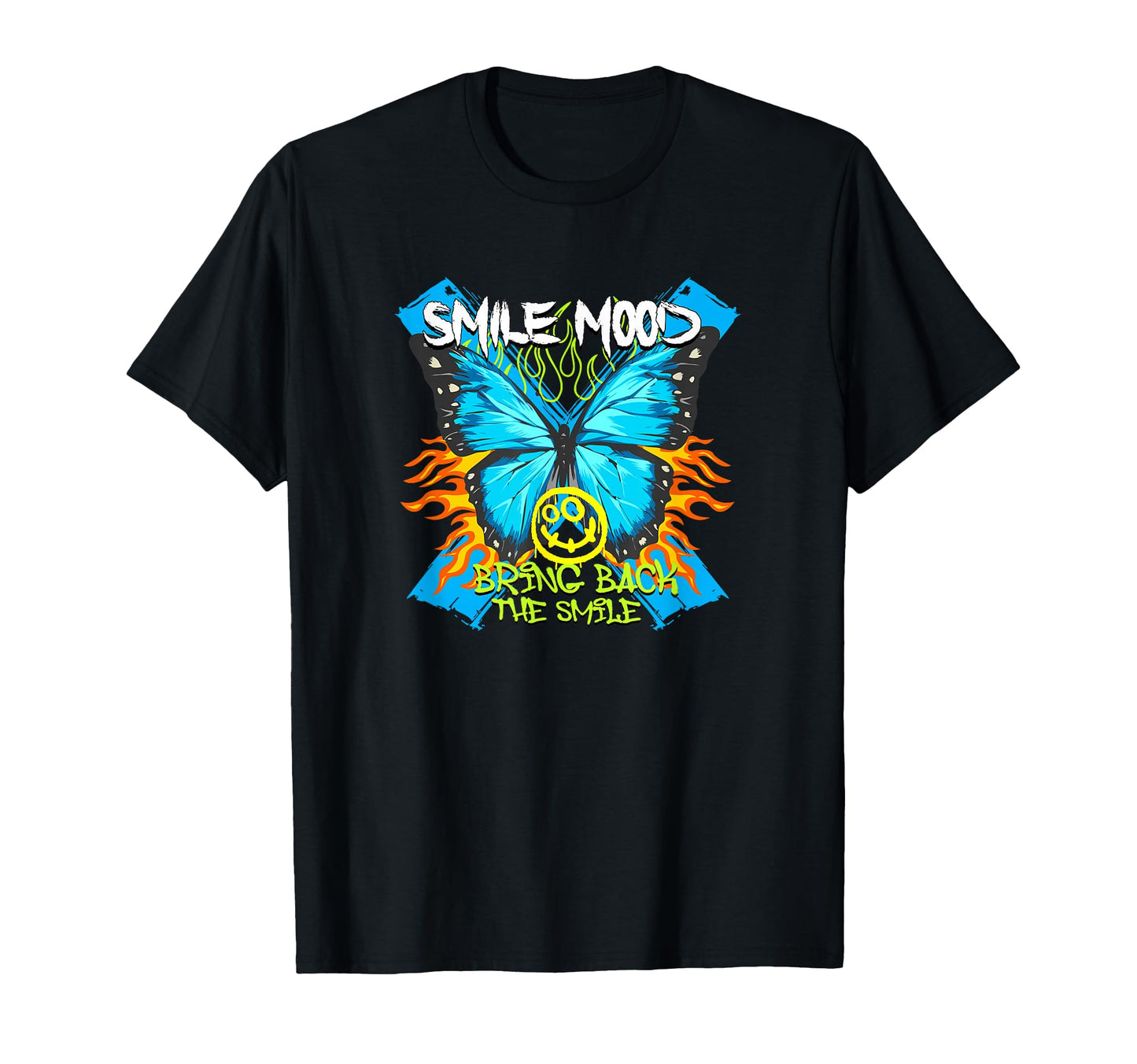 Butterfly Smile Y2K Grunge T-Shirt - Casual Everyday Wear Men Women - T-Shirt, Sweatshirt, Hoodie