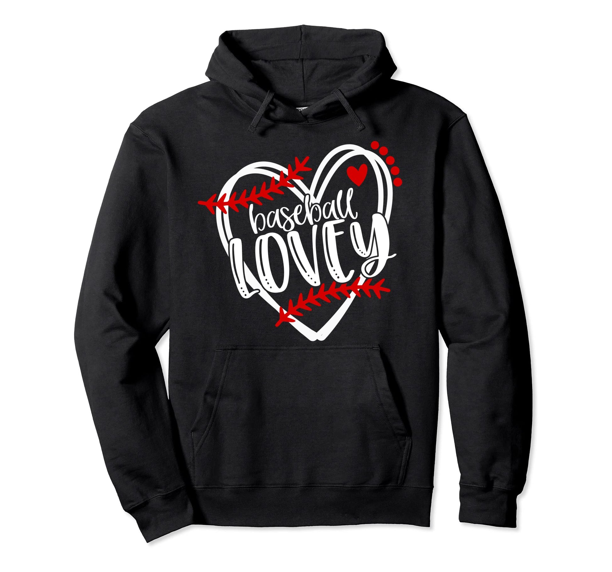 Baseball Lovey Distressed Heart Laces Hoodie - Minimalist Print Men Women - T-Shirt, Sweatshirt, Hoodie