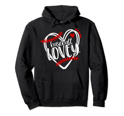 Baseball Lovey Distressed Heart Laces Hoodie - Minimalist Print Men Women - T-Shirt, Sweatshirt, Hoodie