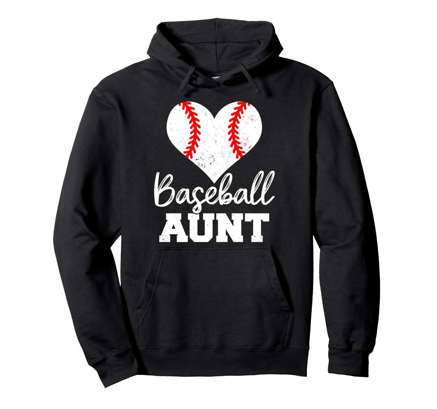Baseball Aunt Heart Funny Heartfelt Hoodie - Minimalist Print Men Women - T-Shirt, Sweatshirt, Hoodie
