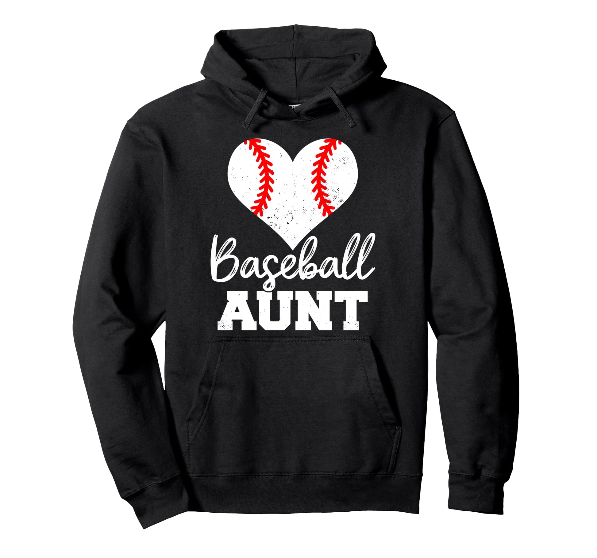Baseball Aunt Heart Funny Heartfelt Hoodie - Minimalist Print Men Women - T-Shirt, Sweatshirt, Hoodie