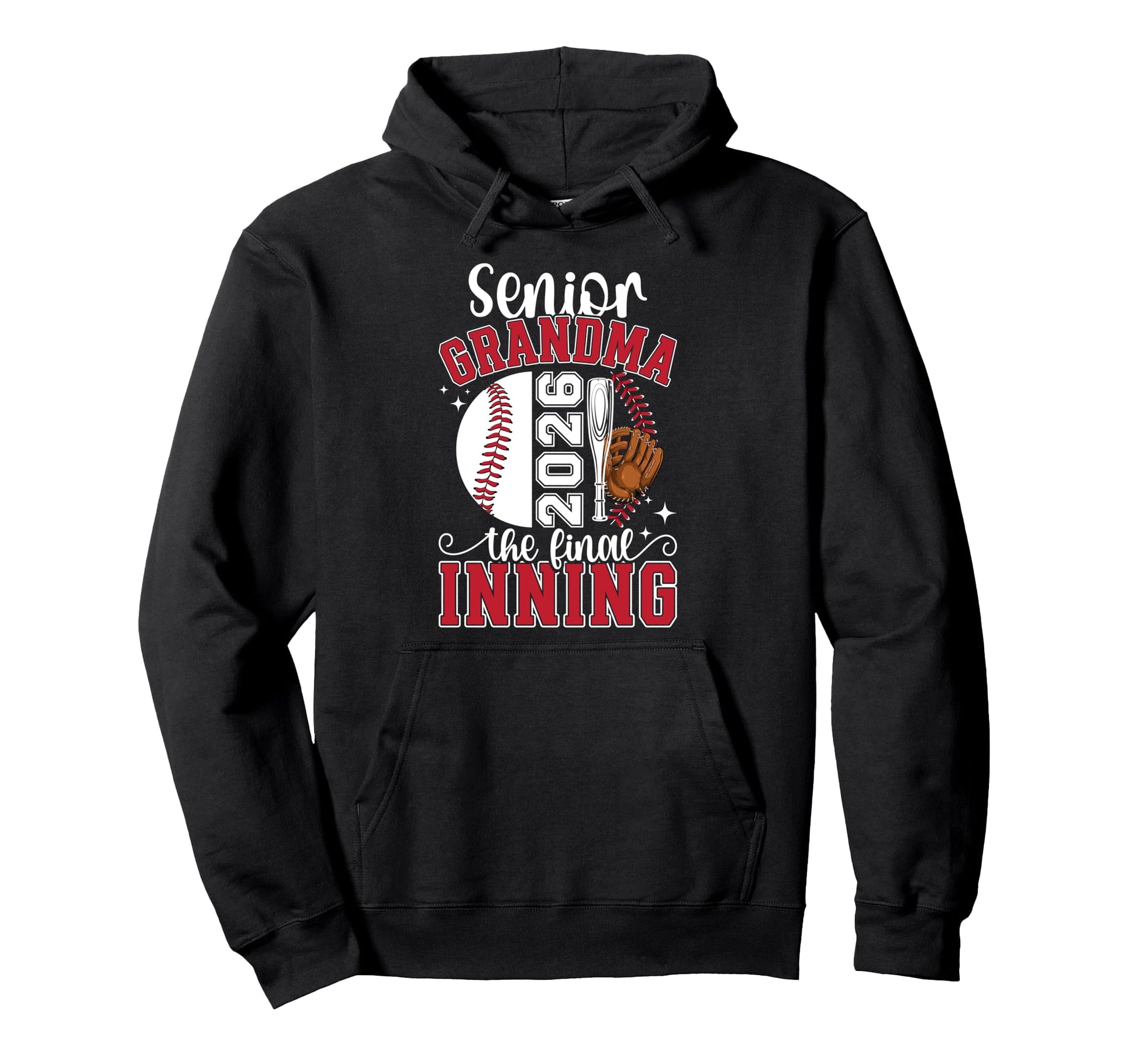 Baseball Senior Grandma 2026 Baseball Hoodie - Custom Art Print Unisex - T-Shirt, Sweatshirt, Hoodie
