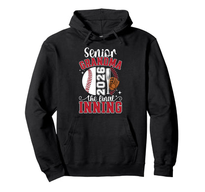 Baseball Senior Grandma 2026 Baseball Hoodie - Custom Art Print Unisex - T-Shirt, Sweatshirt, Hoodie