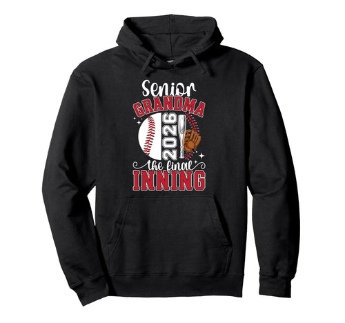 Baseball Senior Grandma 2026 Baseball Hoodie - Custom Art Print Unisex - T-Shirt, Sweatshirt, Hoodie