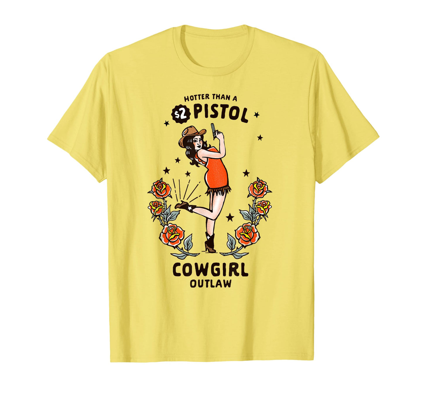 Womens Western Boho Outlaw Cowgirl Pinup T-Shirt - Custom Art Print Unisex - T-Shirt, Sweatshirt, Hoodie