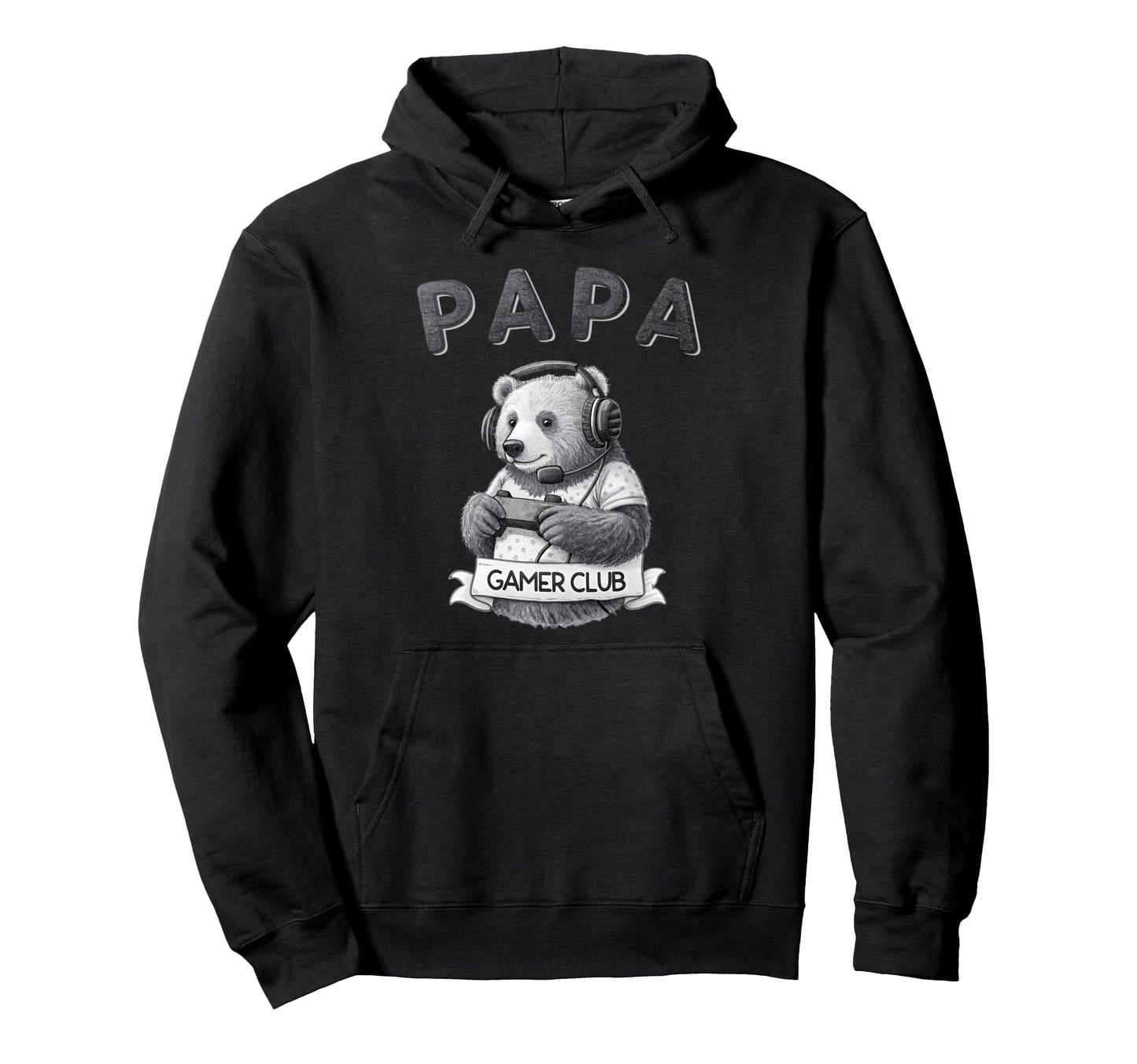 Papa Bear Gamer Club Funny Husband Hoodie - Streetwear Style for Adults - T-Shirt, Sweatshirt, Hoodie