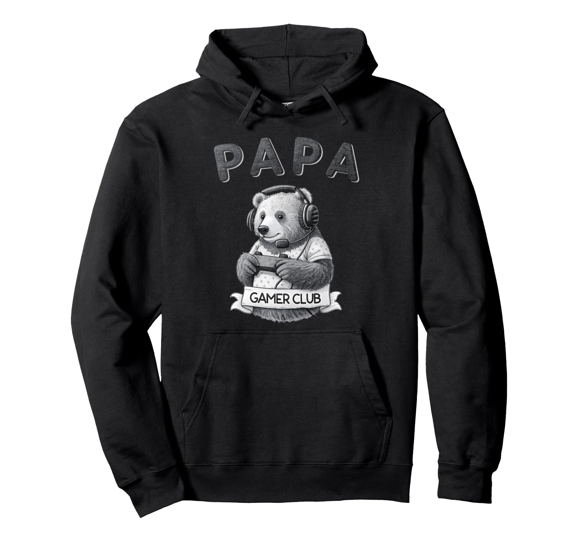 Papa Bear Gamer Club Funny Husband Hoodie - Streetwear Style for Adults - T-Shirt, Sweatshirt, Hoodie