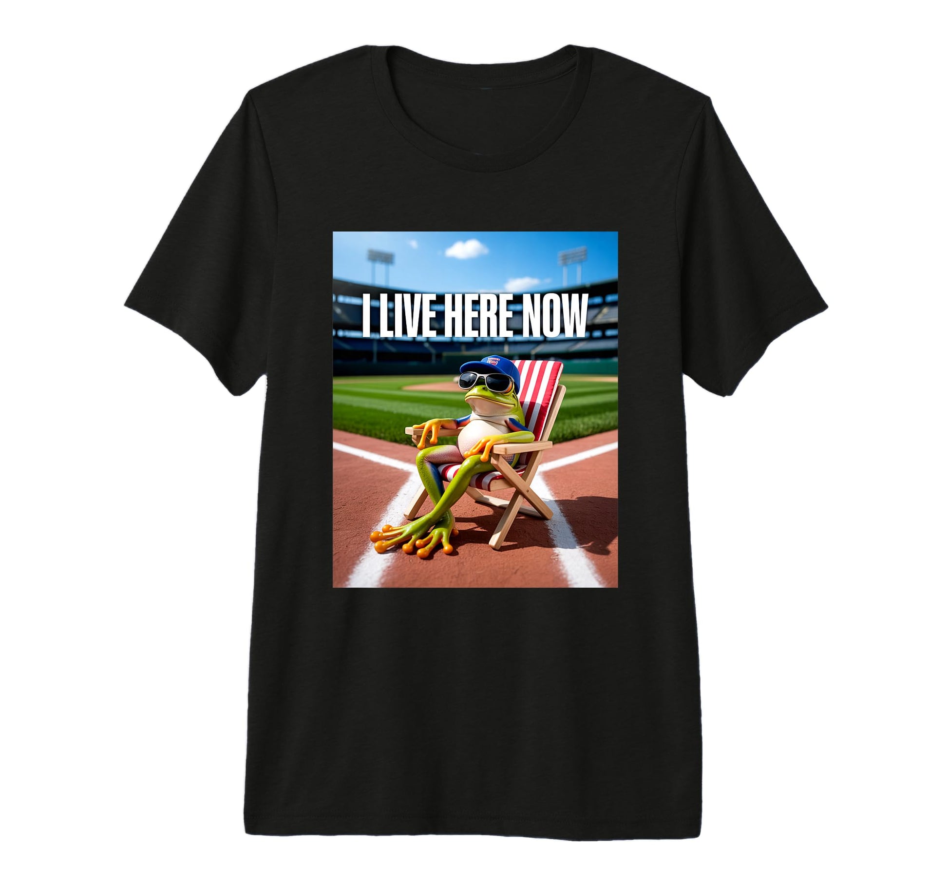 Frog Baseball Mom Dad I Live Here Now T-Shirt - Unique Graphic for Adults - T-Shirt, Sweatshirt, Hoodie