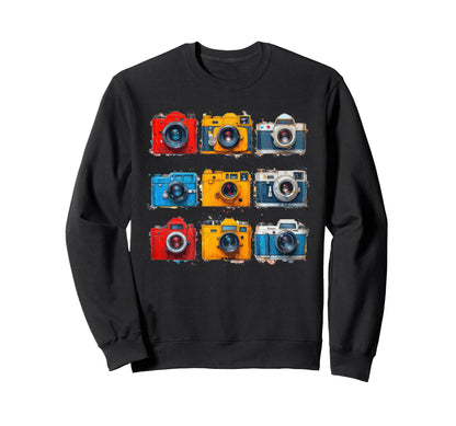 Collection Cameras Various Bold Sweatshirt - Unique Graphic Men Women - T-Shirt, Sweatshirt, Hoodie