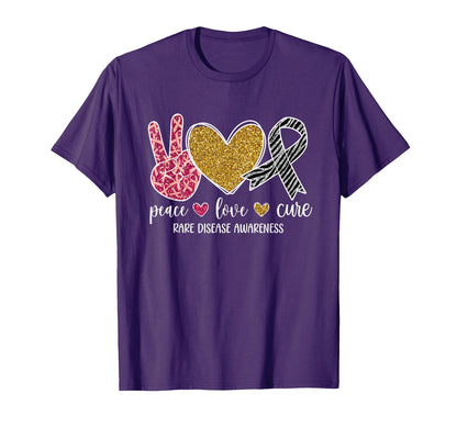 Peace Love Rare Disease T-Shirt - Casual Everyday Wear for Adults - T-Shirt, Sweatshirt, Hoodie