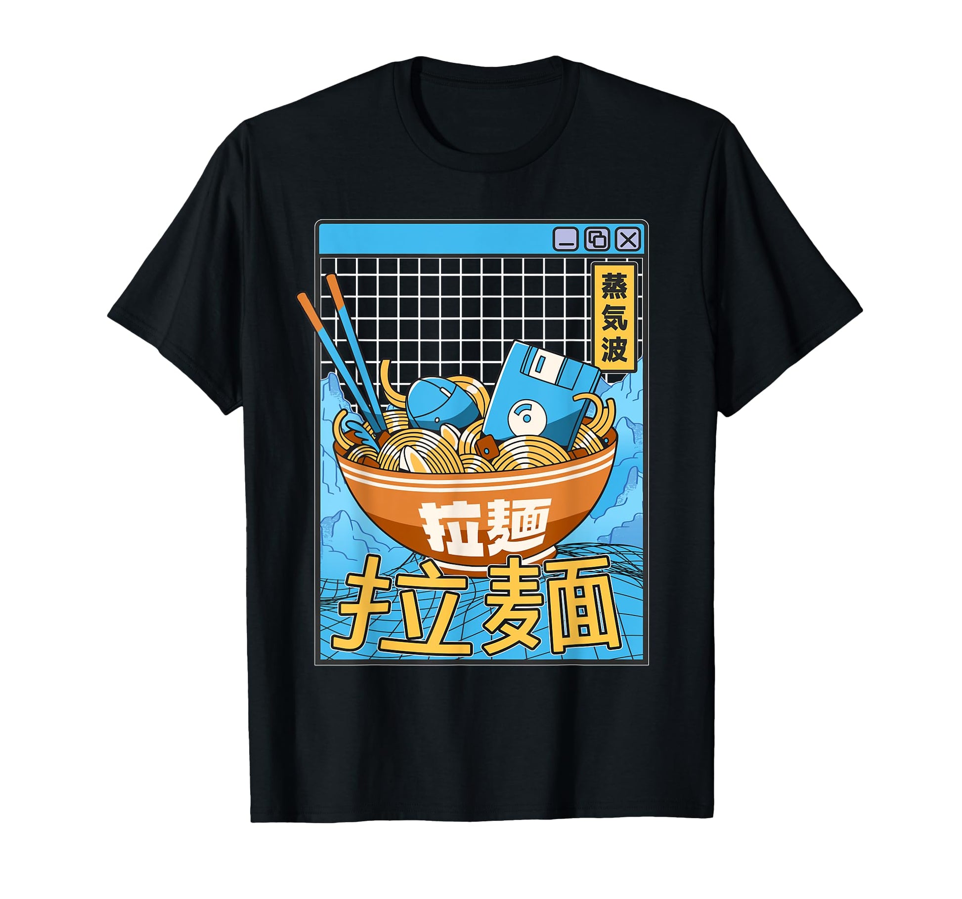 Ramen Noodles Bowl Kawaii Vaporwave T-Shirt - Minimalist Print for Adults - T-Shirt, Sweatshirt, Hoodie