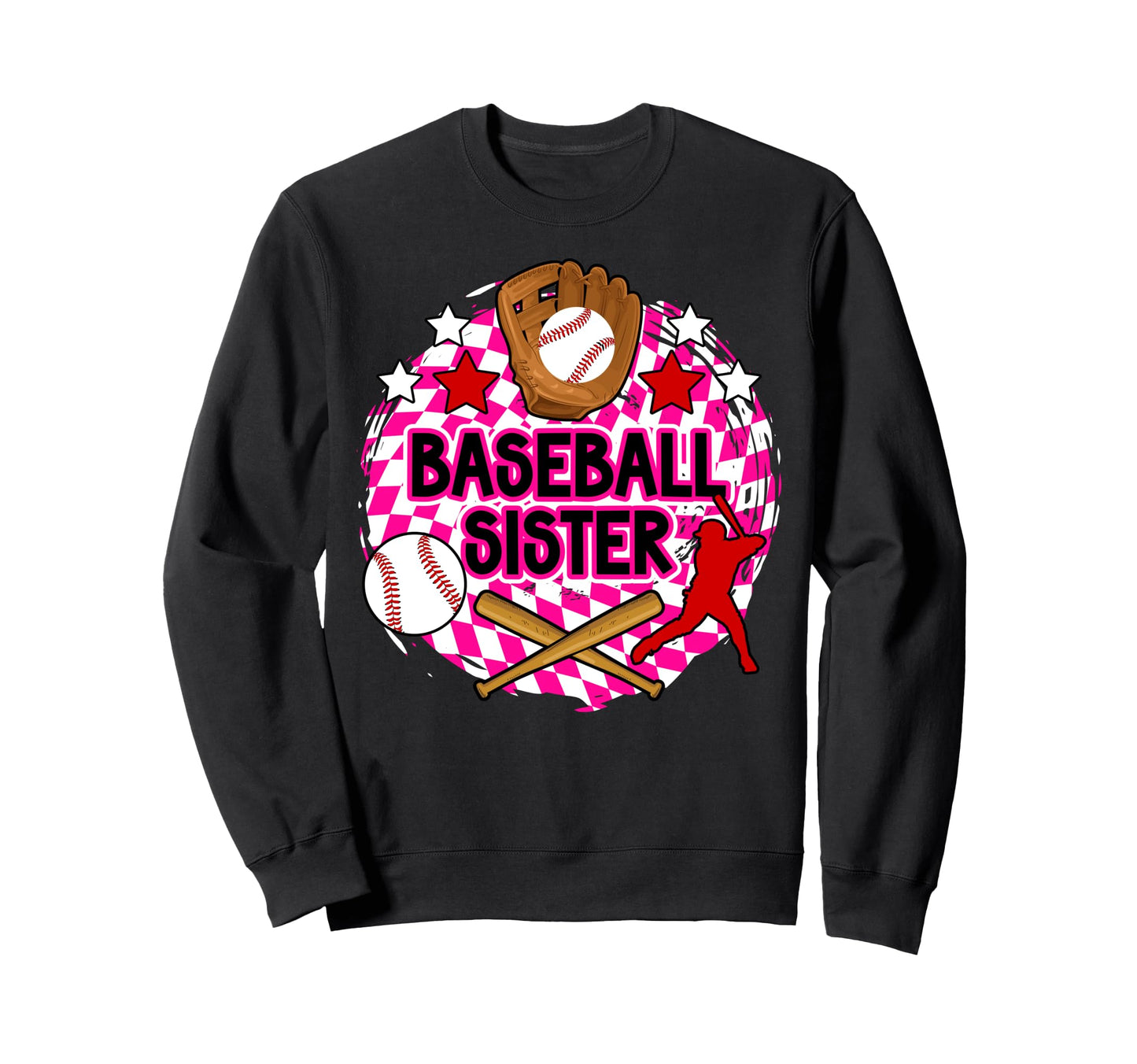 Baseball Sister Baseball Player Sweatshirt - Custom Art Print Men Women - T-Shirt, Sweatshirt, Hoodie