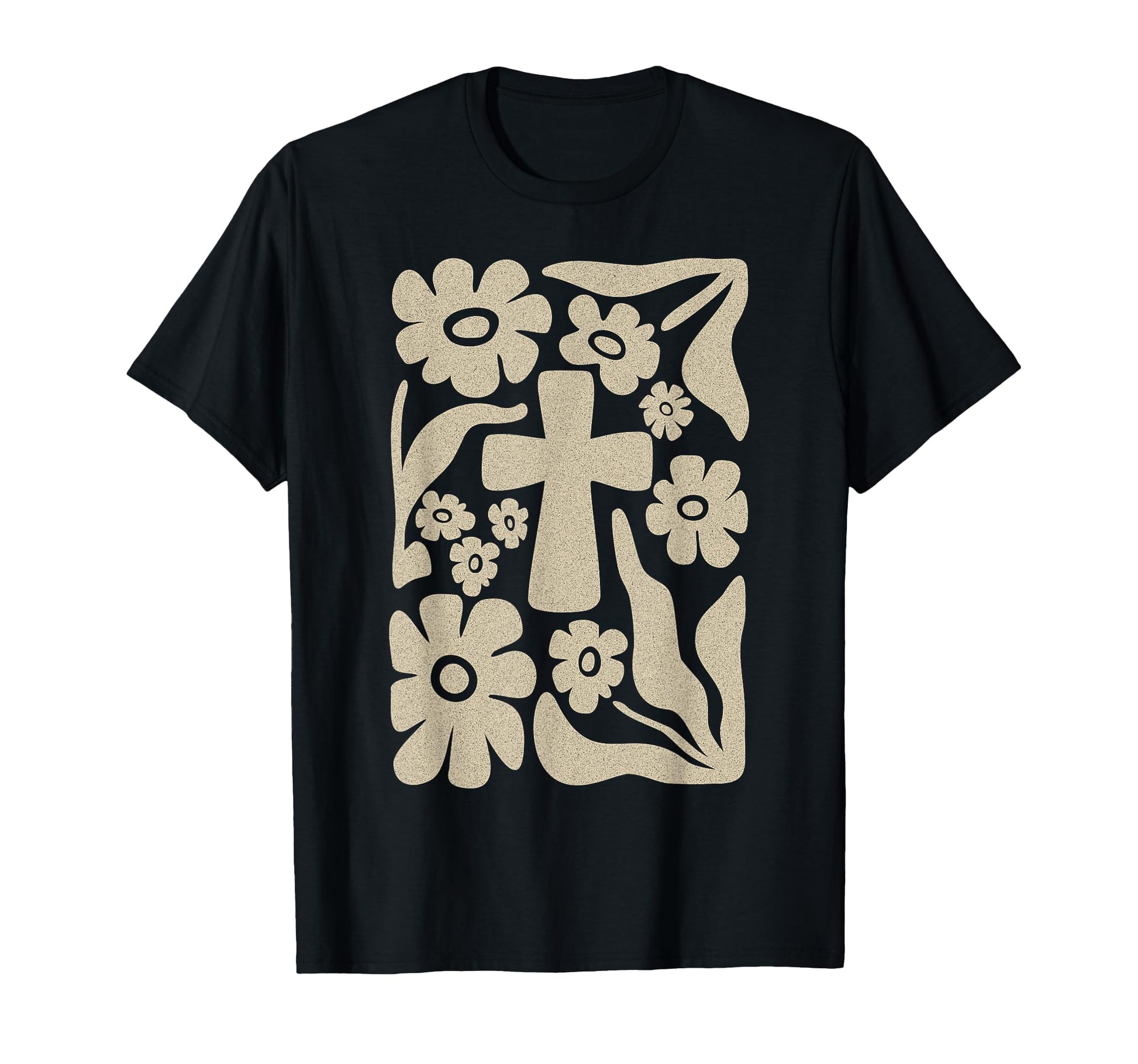 Boho Floral Cross Christian Faith T-Shirt - Casual Everyday Wear Men Women - T-Shirt, Sweatshirt, Hoodie