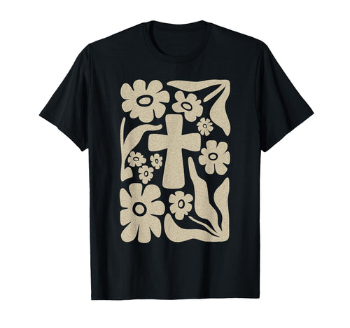 Boho Floral Cross Christian Faith T-Shirt - Casual Everyday Wear Men Women - T-Shirt, Sweatshirt, Hoodie