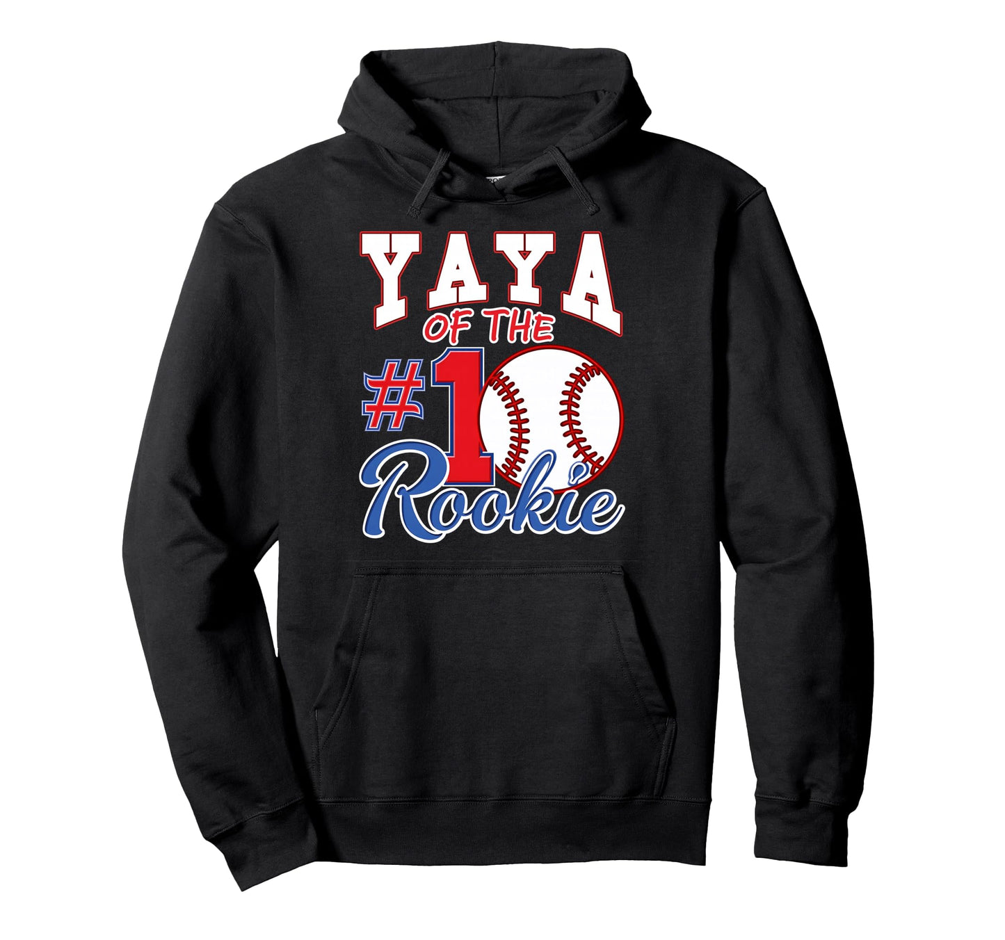 Grandma Yaya Number 1 Rookie Baseball Hoodie - Aesthetic Graphic for Adults - T-Shirt, Sweatshirt, Hoodie