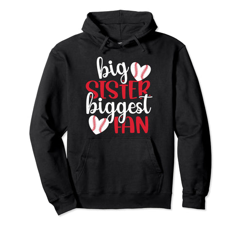 Big Sister Baseball Sister Baseball Hoodie - Minimalist Print Unisex - T-Shirt, Sweatshirt, Hoodie