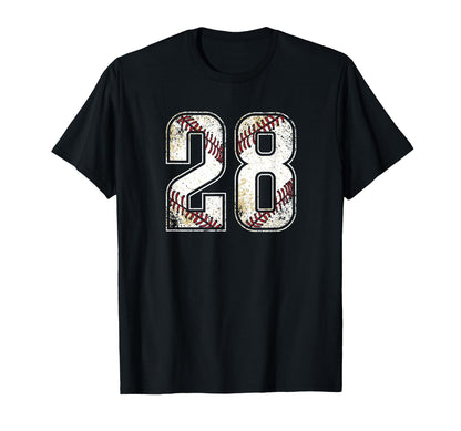 Baseball Number 28 Varsity Number T-Shirt - Trendy Graphic Men Women - T-Shirt, Sweatshirt, Hoodie