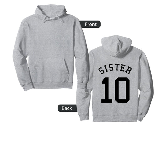 Sister Uniform No 10 Football Sis Hoodie - Custom Art Print Men Women - T-Shirt, Sweatshirt, Hoodie