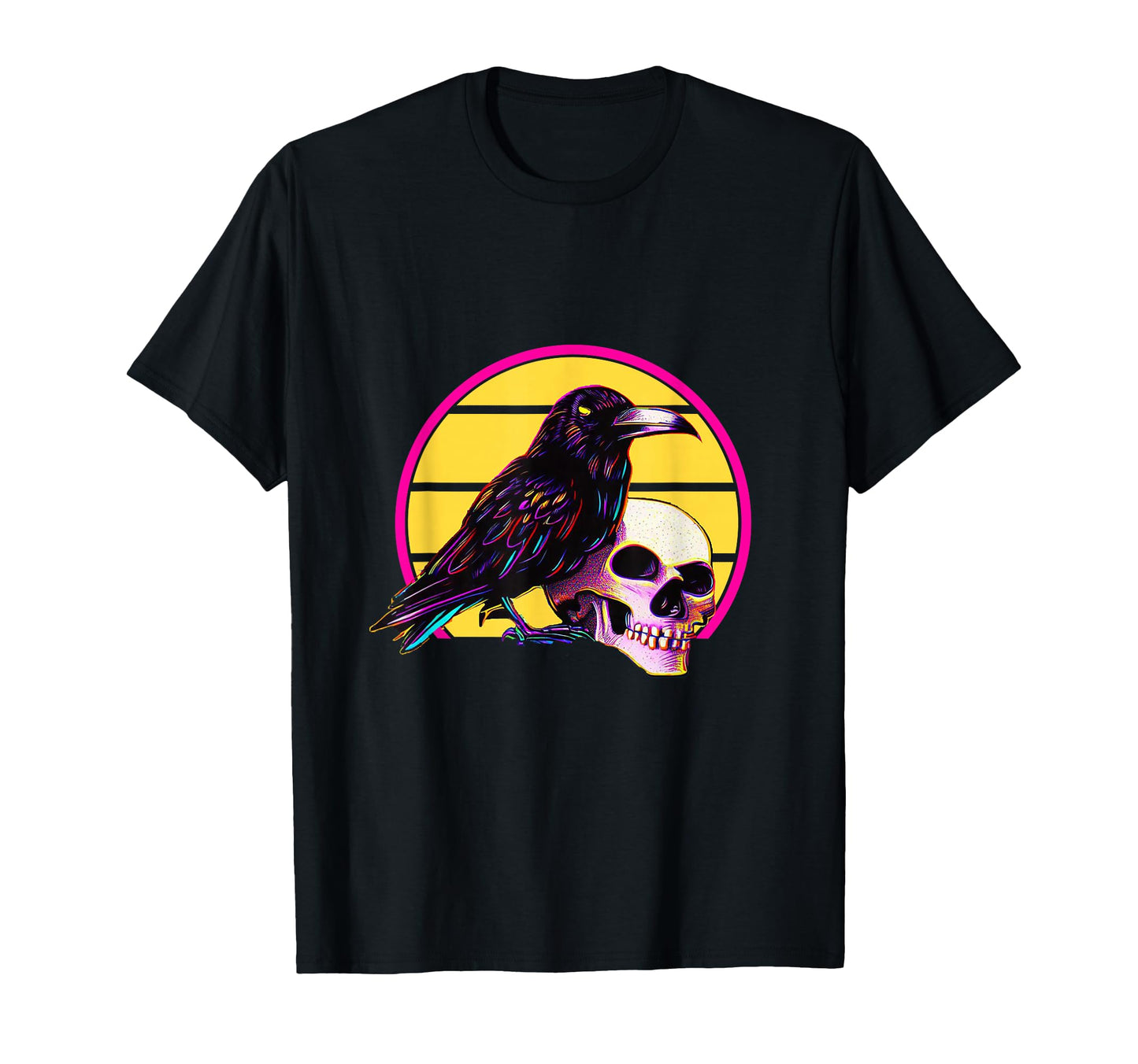Vaporwave Goth Art Skull And Crow T-Shirt - Novelty Apparel Unisex - T-Shirt, Sweatshirt, Hoodie