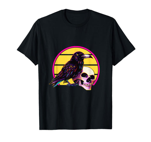 Vaporwave Goth Art Skull And Crow T-Shirt - Novelty Apparel Unisex - T-Shirt, Sweatshirt, Hoodie