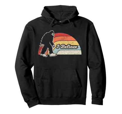 Bigfoot I Believe Rainbow Vibes Hoodie - Casual Everyday Wear Unisex - T-Shirt, Sweatshirt, Hoodie