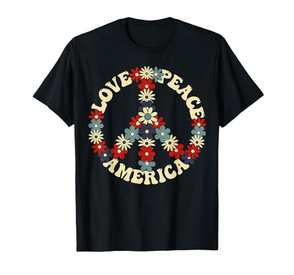 Peace Sign Love Peace America 70S T-Shirt - Minimalist Print for Adults - T-Shirt, Sweatshirt, Hoodie