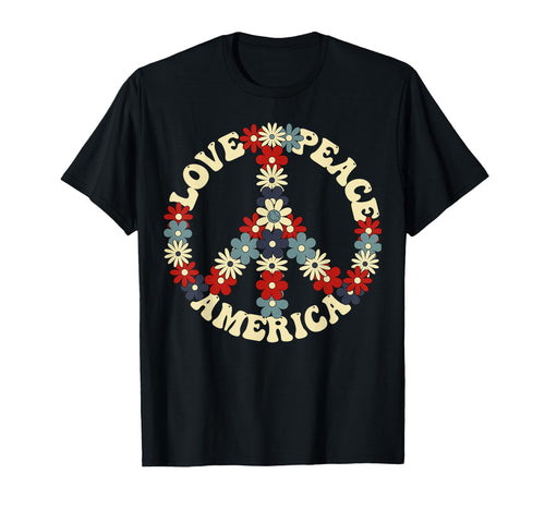 Peace Sign Love Peace America 70S T-Shirt - Minimalist Print for Adults - T-Shirt, Sweatshirt, Hoodie