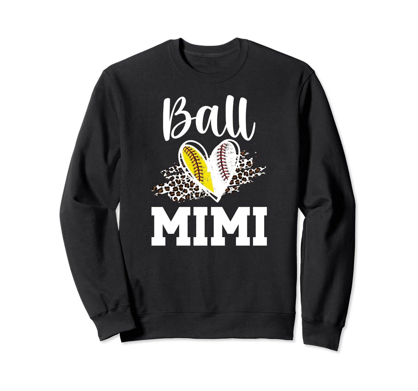 Ball Mimi Heart Baseball Softball Sweatshirt - Unique Graphic Men Women - T-Shirt, Sweatshirt, Hoodie