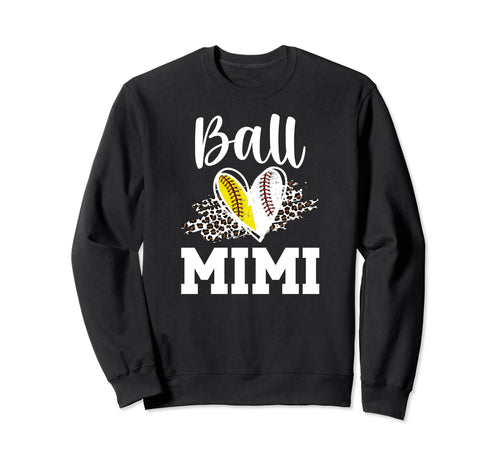 Ball Mimi Heart Baseball Softball Sweatshirt - Unique Graphic Men Women - T-Shirt, Sweatshirt, Hoodie