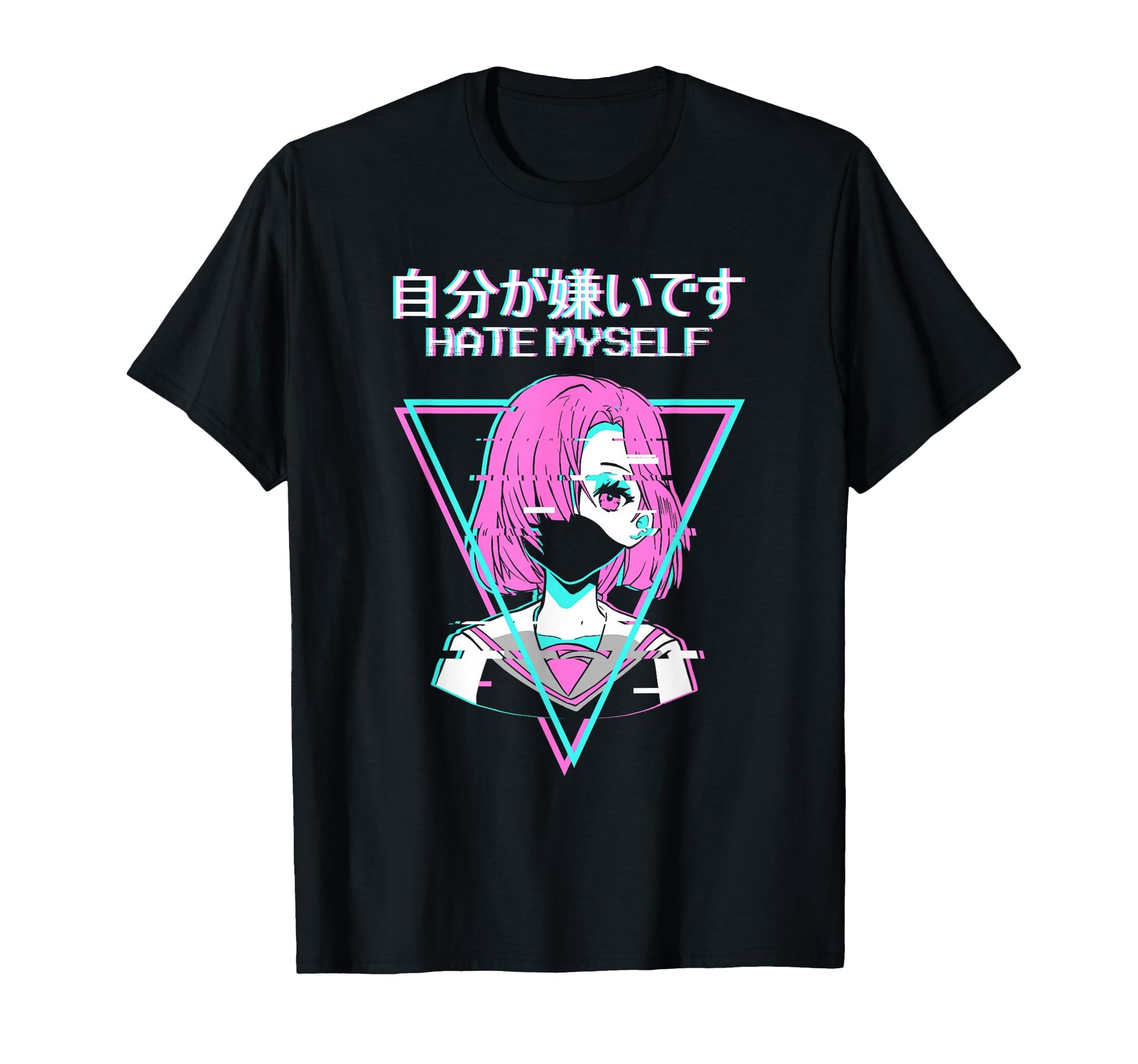 Hate Myself Anime Japanese Vaporwave T-Shirt - Novelty Apparel Men Women - T-Shirt, Sweatshirt, Hoodie