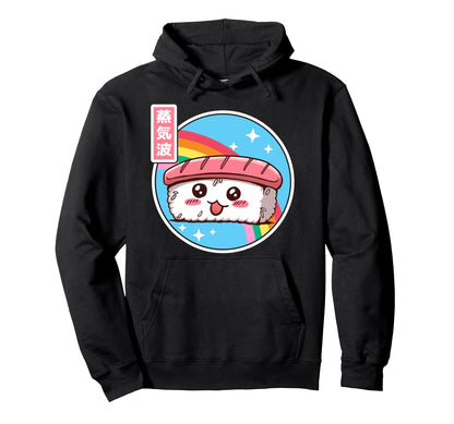 Happy Sushi Rainbow Japan Otaku Hoodie - Trendy Graphic for Adults - T-Shirt, Sweatshirt, Hoodie