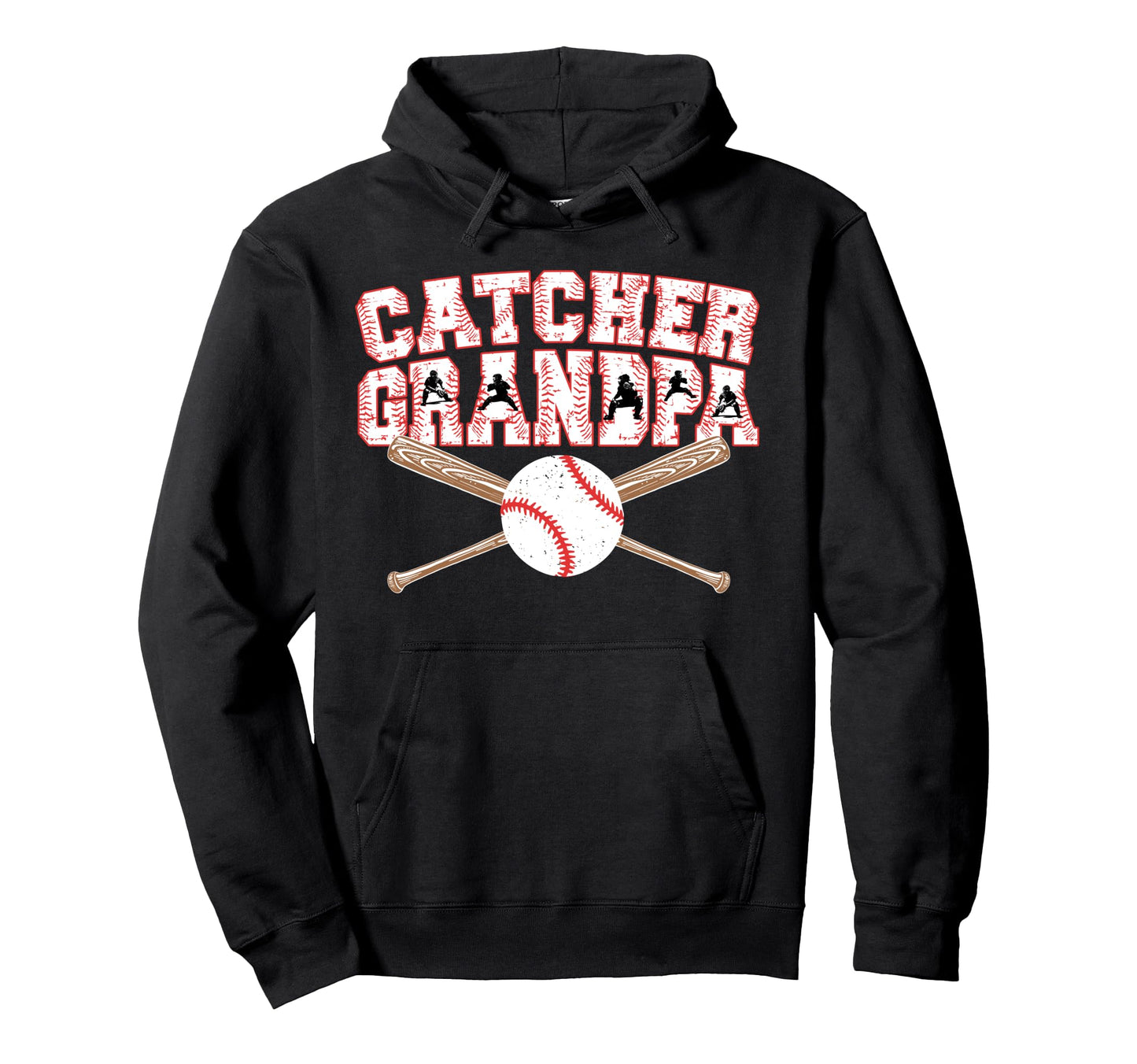Baseball Catcher Grandpa Baseball Hoodie - Streetwear Style for Adults - T-Shirt, Sweatshirt, Hoodie