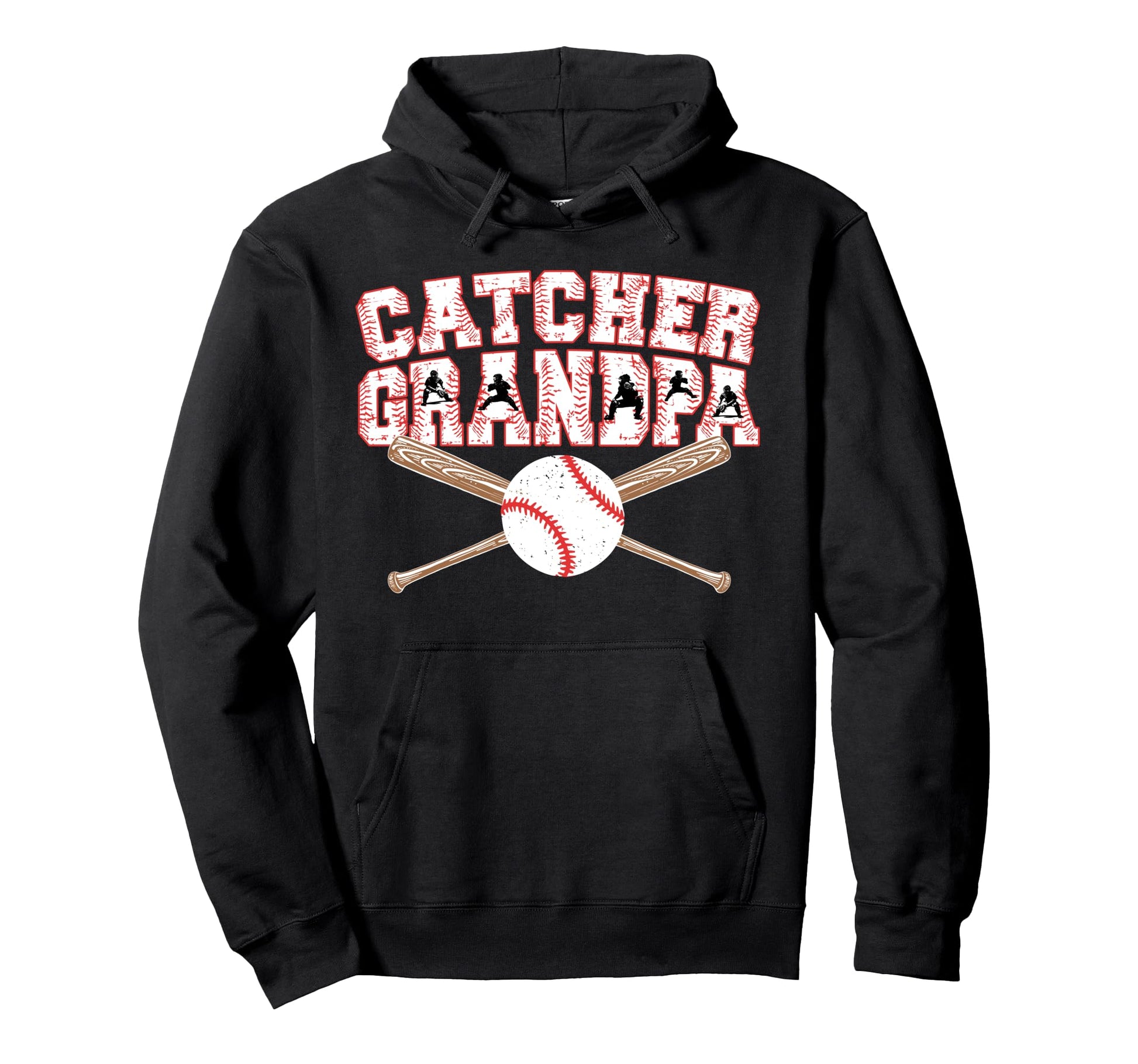 Baseball Catcher Grandpa Baseball Hoodie - Streetwear Style for Adults - T-Shirt, Sweatshirt, Hoodie