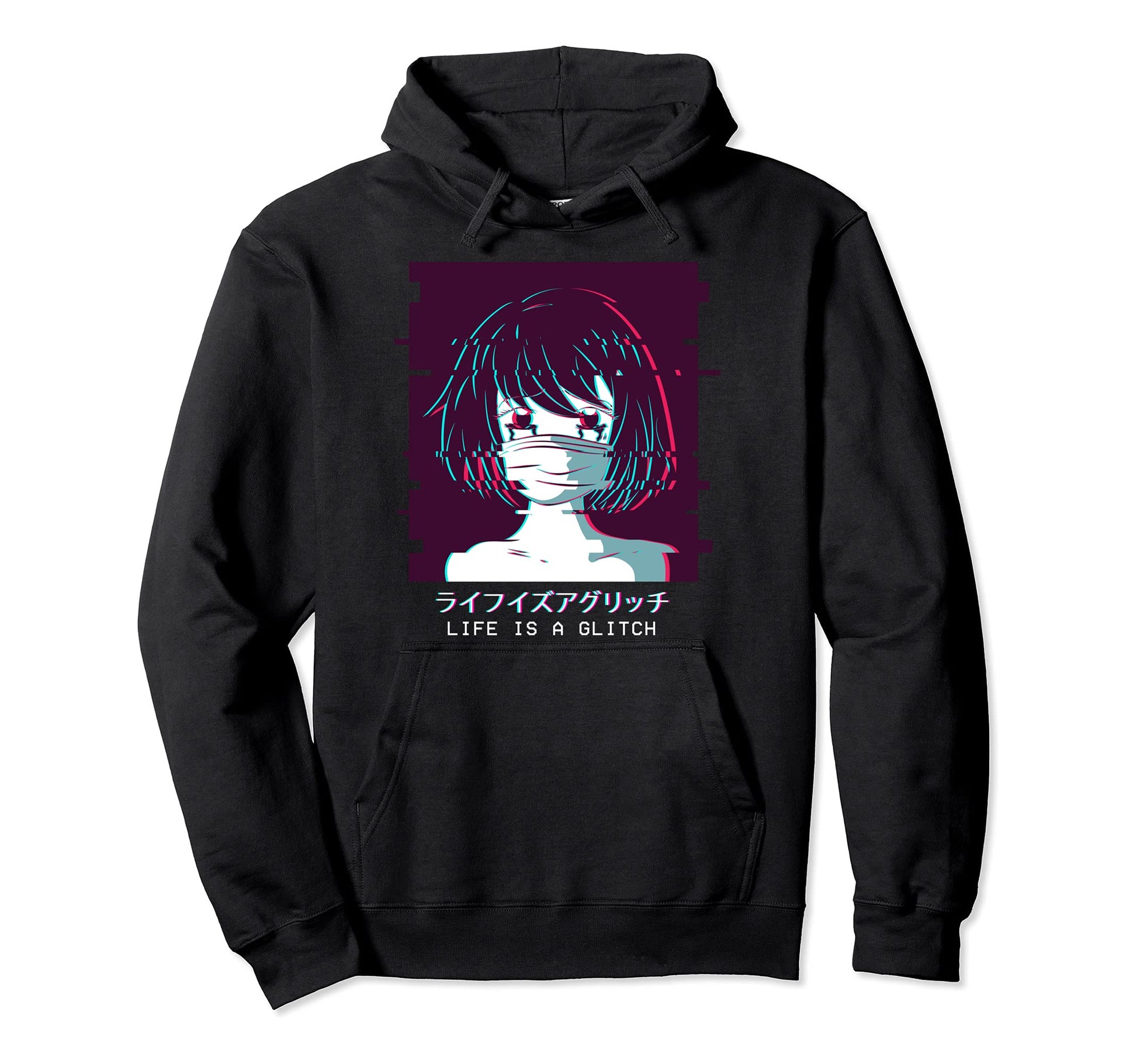Sad Anime Vaporwave Aesthetic Lofi Kanji Hoodie - Aesthetic Graphic Unisex - T-Shirt, Sweatshirt, Hoodie